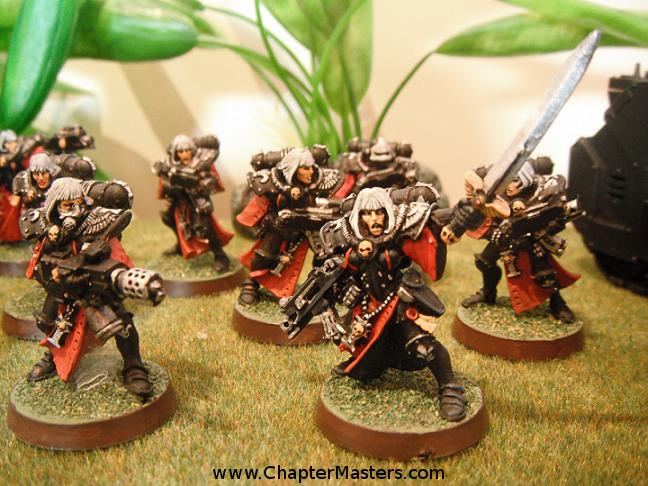 Battle Sister Squad, original Battle Sister Squad, Mk1 Battle Sister Squad, Battle Sister with Power Sword, Battle Sister with flamer